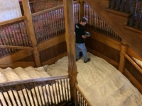 Mohonk - Main stairwell - during refinishin process