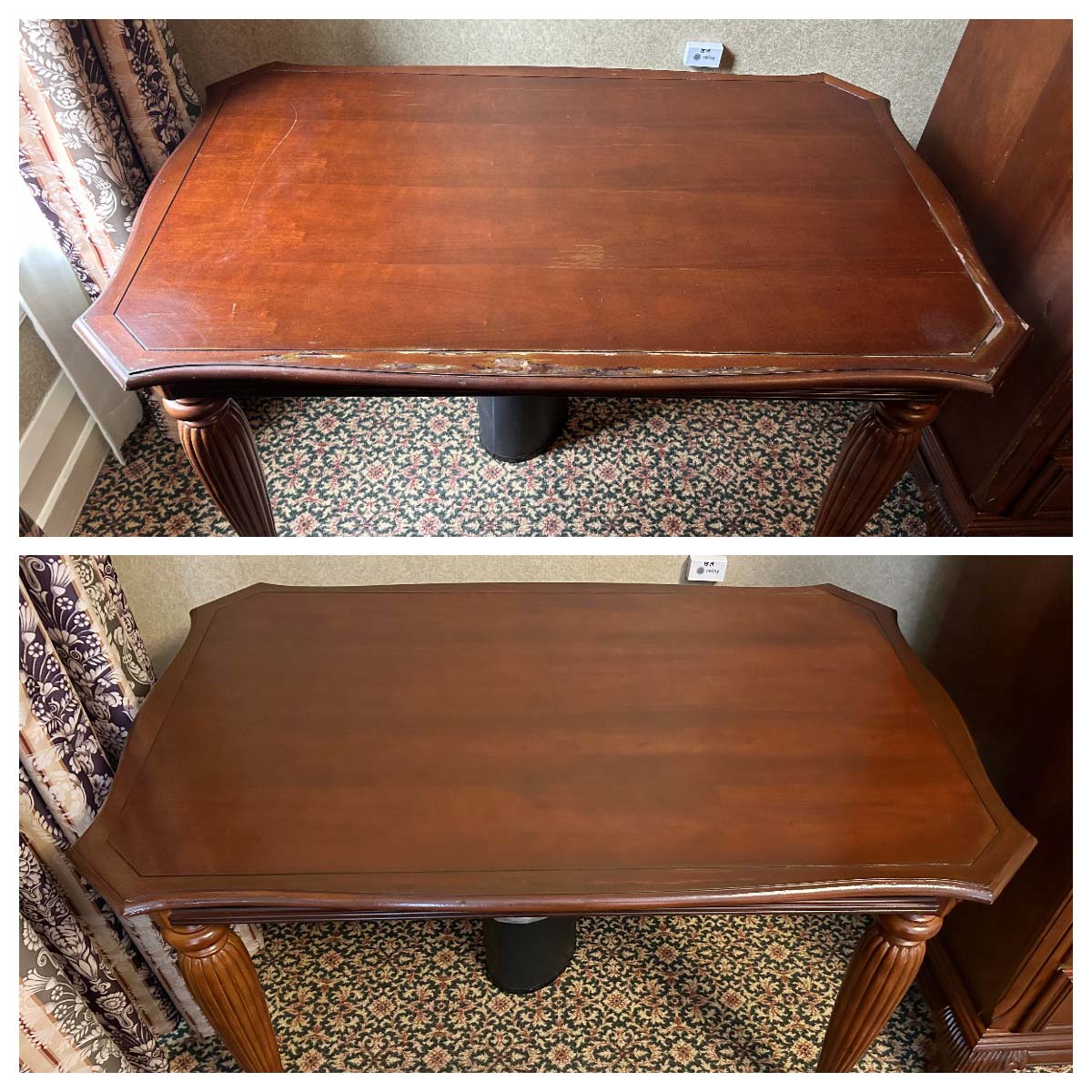 3.-1519-Desk A desk before and after refinishing