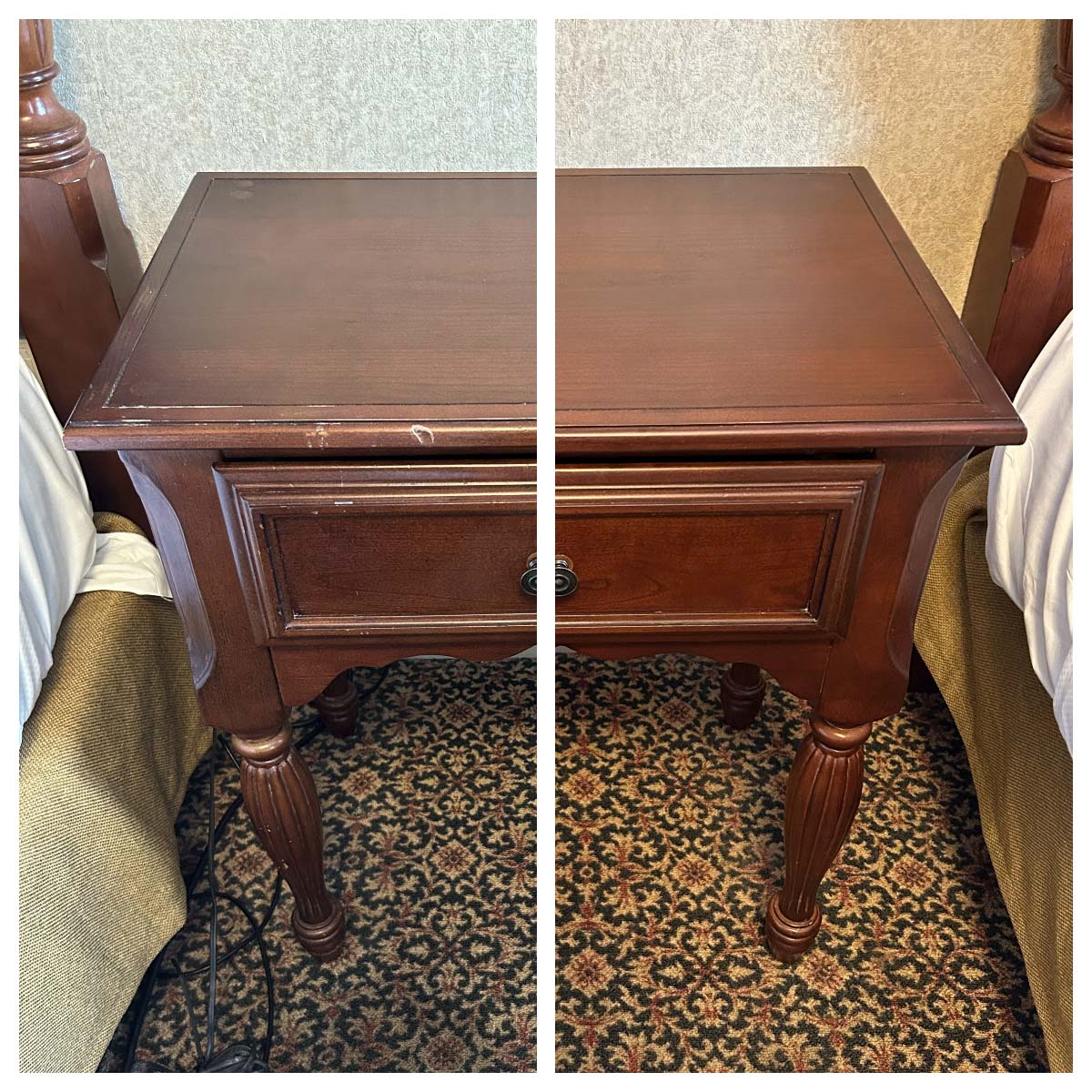 4.-1411-NS A small table before and after refinishing