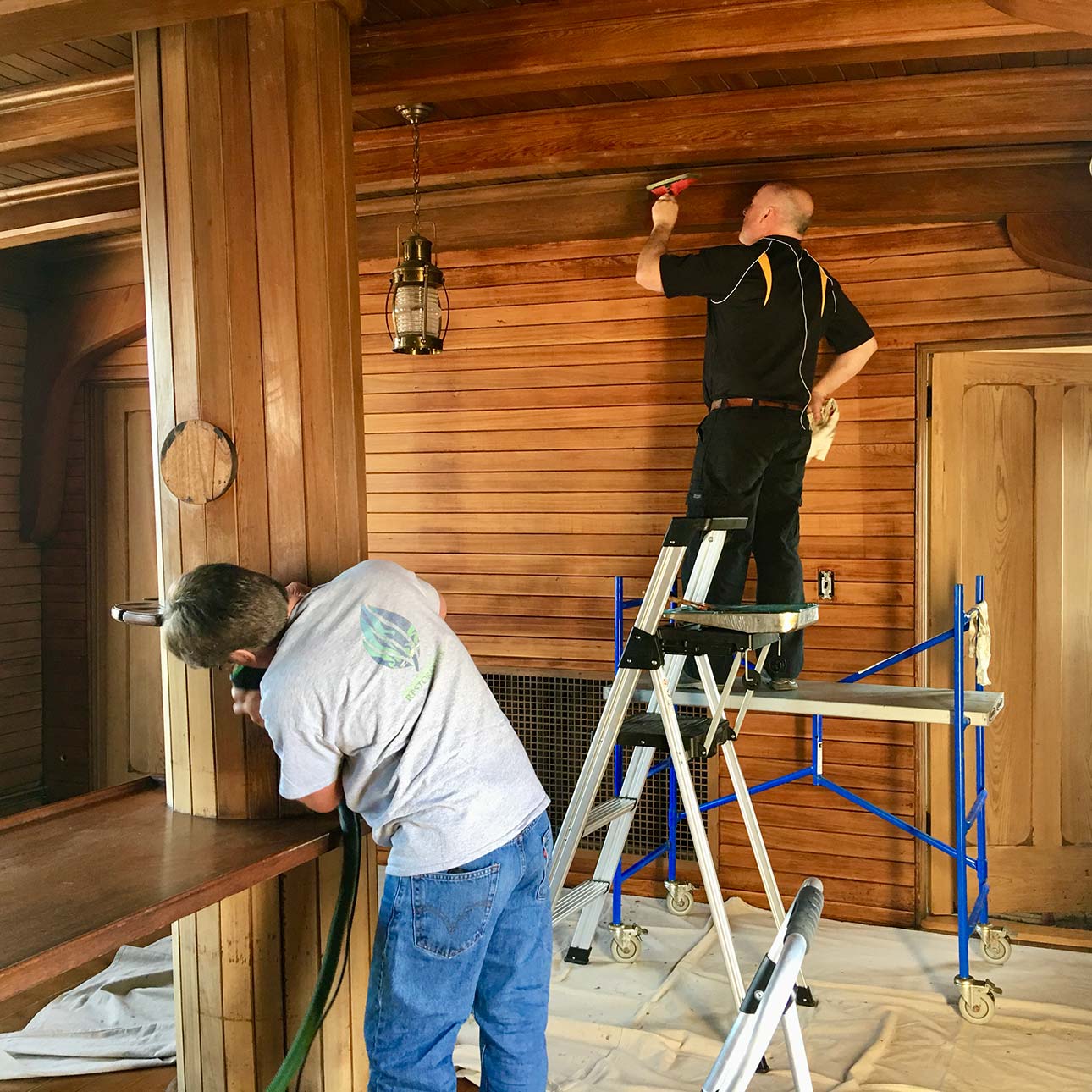 Bob and Eric working in Salem Marine Society